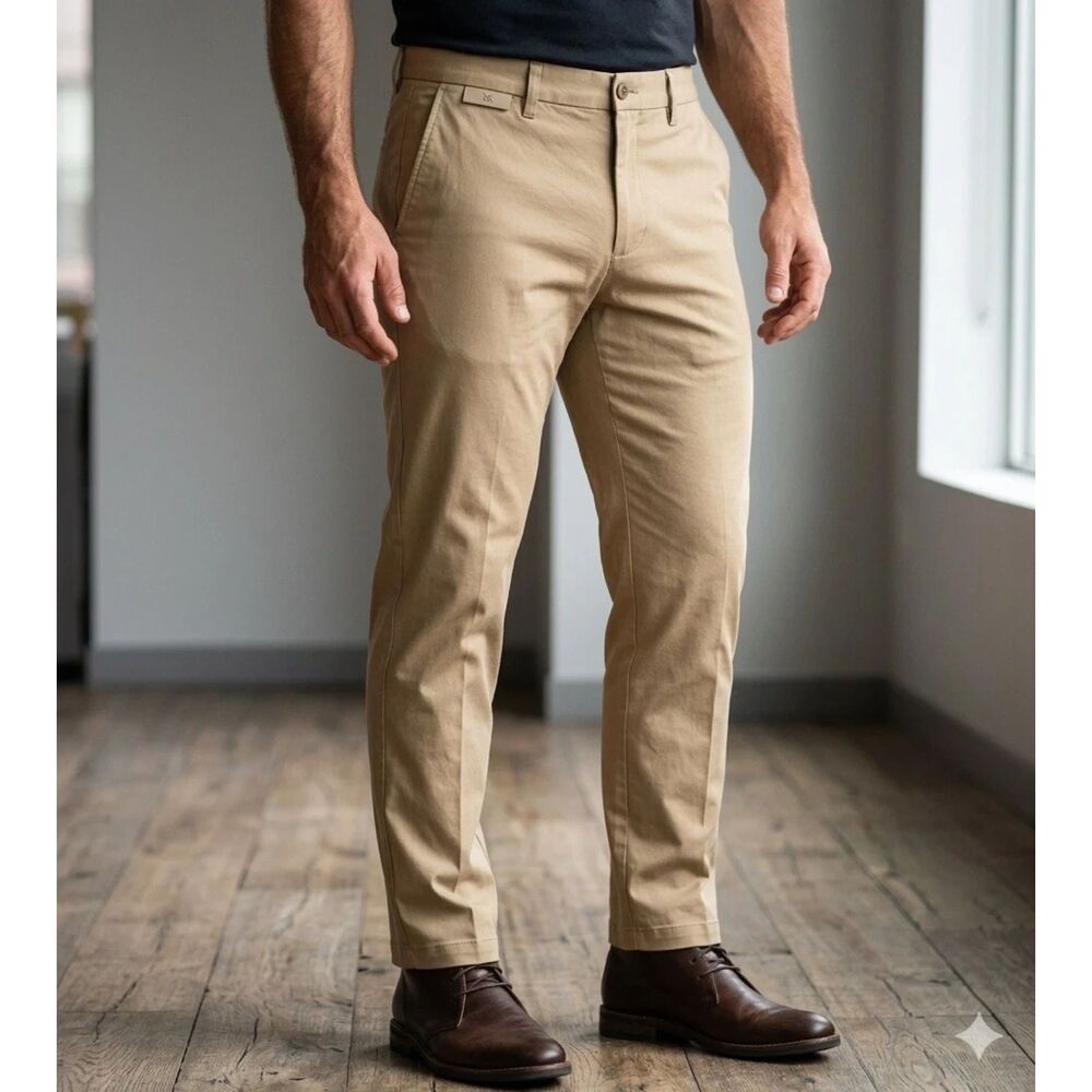 Gap Chino Pants Mens 36x30 Tan Flat Front Straight Relaxed Casual Preppy Staple